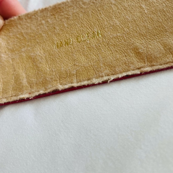 Vintage St. John Red Leather Chain Belt ✨ - Picture 7 of 7